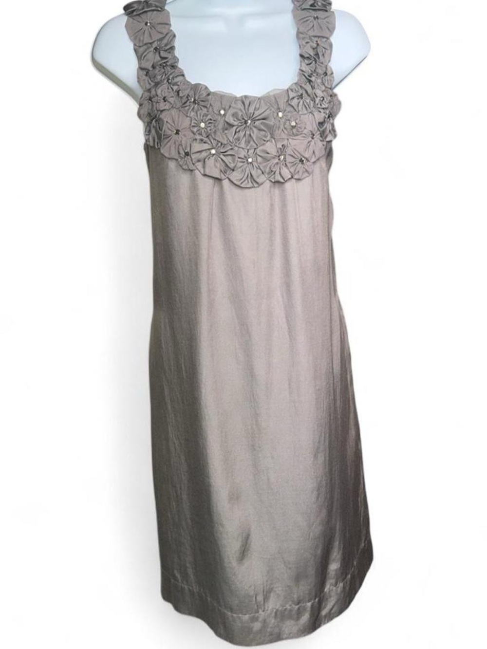 Y2K Embellished Scoop Neck Mini Dress in silver grey
